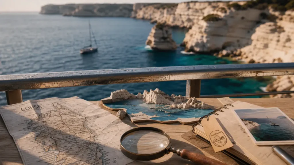 Croisiere corse : crique turquoise vue depuis le pont du navire