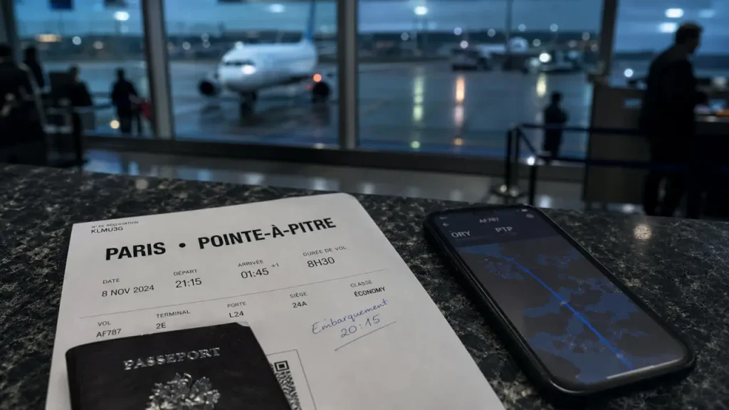 paris guadeloupe heure de vol moyenne : trajet Paris vers Guadeloupe