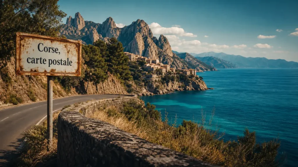 Plus belle region de france : route côtière corse sinueuse