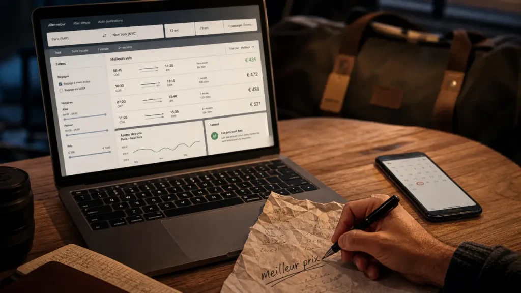 Liligo comparateur de vol : prix et dates sur ordinateur