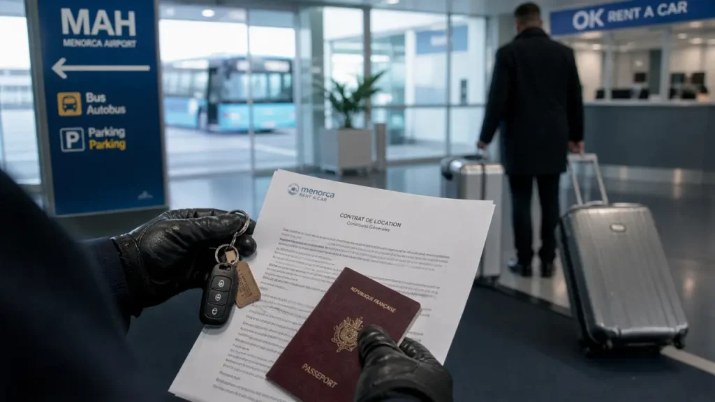 Location voiture Minorque aéroport : clés et contrat 24h/24