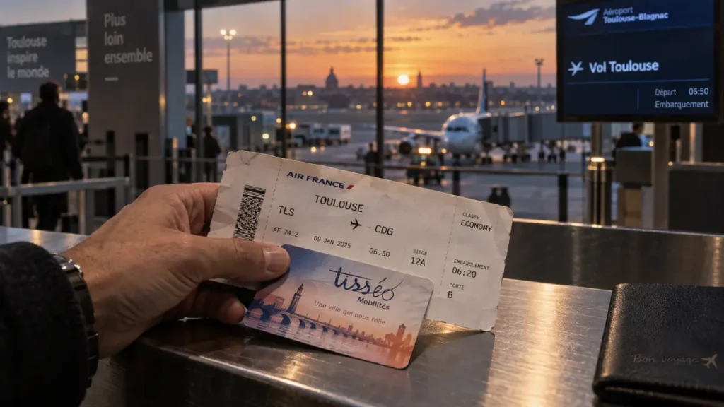 Billet avion Toulouse en main à l’aéroport, arrivée