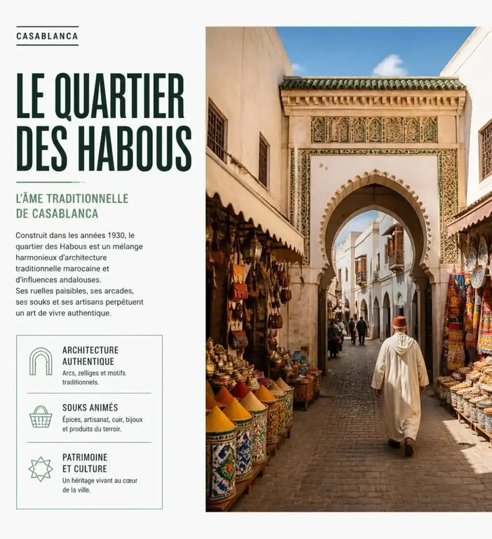 Quartier des Habous à Casablanca, visite culturelle après votre vol avec un billet avion pour Casablanca