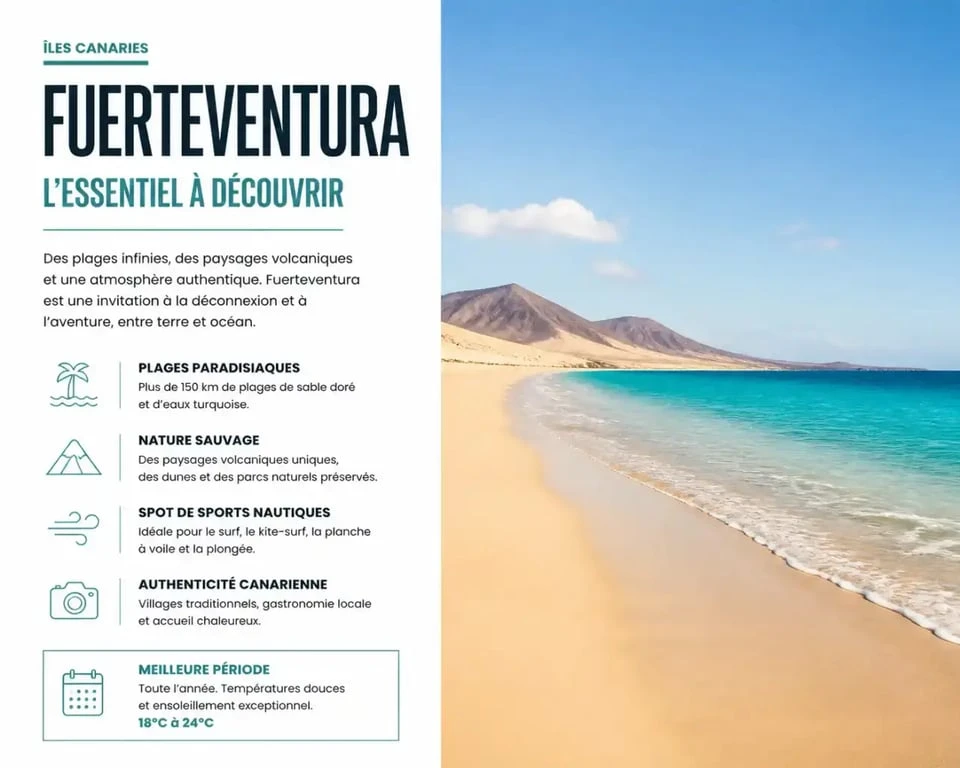 Plage sauvage à Fuerteventura, une destination idéale pour un voyage aux Canaries pas cher