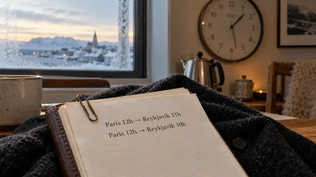 Islande décalage horaire : 1 h en hiver, 2 h en été